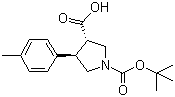 (3S,4R)-1-(叔丁氧基羰基)-4-对甲苯吡咯烷-3-羧酸结构式_959577-53-8结构式