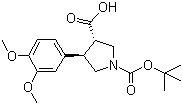 N-BOC-(3S,4R)-4-(3,4-二甲氧基苯基)吡咯烷-3-羧酸结构式_959580-91-7结构式
