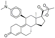 (11beta,13alpha)-17-(乙酰氧基)-11-[4-(二甲基氨基)苯基]-19-去甲孕甾-4,9-二烯-3,20-二酮结构式_96285-40-4结构式