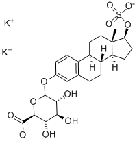 β-雌二醇3-(β-D-葡糖苷酸) 17-硫酸二钾盐结构式_99156-45-3结构式