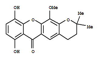 3,4-二氢-7,10-二羟基-12-甲氧基-2,2-二甲基-2H,6H-吡喃并[3,2-B]氧杂蒽-6-酮结构式_1107620-67-6结构式