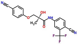 (2R)-3-(4-氰基苯氧基)-N-[4-氰基-3-(三氟甲基)苯基]-2-羟基-2-甲基丙酰胺结构式_1235370-13-4结构式