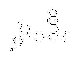 2-(1H-吡咯并[2,3-b]吡啶-5-基氧基)-4-(4-((2-(4-氯苯基)-4,4-二甲基-1-环己烯基)甲基)哌嗪-1-基)苯甲酸甲酯结构式_1235865-76-5结构式