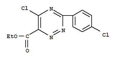 1,2,4-Triazine-6-carboxylic acid, 5-chloro-3-(4-chlorophenyl)-, ethyl ester Structure,126542-35-6Structure
