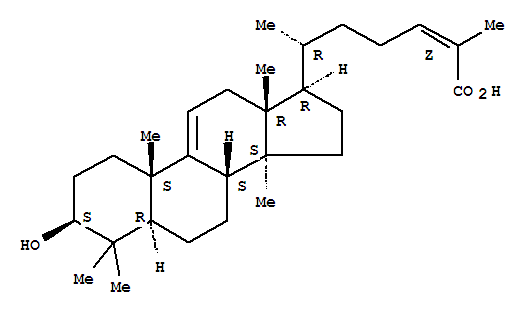 3-羟基羊毛甾-9(11),24-二烯-26-酸结构式_129724-83-0结构式