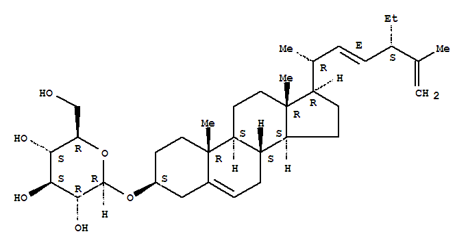 22-脱氢赤桐甾醇葡糖苷结构式_143815-99-0结构式