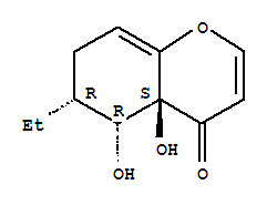 (4AS,5R,6R)-6-乙基-4A,5,6,7-四氢-4A,5-二羟基-4H-1-苯并吡喃-4-酮结构式_144096-47-9结构式