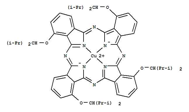 (Sp-4-1)-[1,8,15,22-tetrakis[2-methyl-1-(1-methylethyl)propoxy]-29h,31h-phthalocyaninato(2-)-n29,n30,n31,n32]copper Structure,144843-25-4Structure