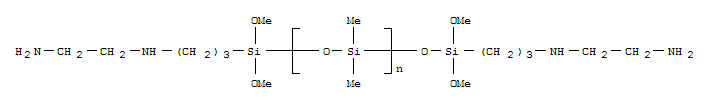 聚[二甲基硅氧烷二((3-((2-氨基乙基)氨基)丙基)二甲氧基甲硅烷基]醚结构式_159791-74-9结构式