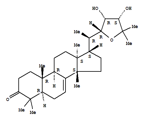 22,25-环氧-23,24-二羟基-13ALPHA,14BETA,17BETAH-羊毛甾-7-烯-3-酮结构式_16962-90-6结构式