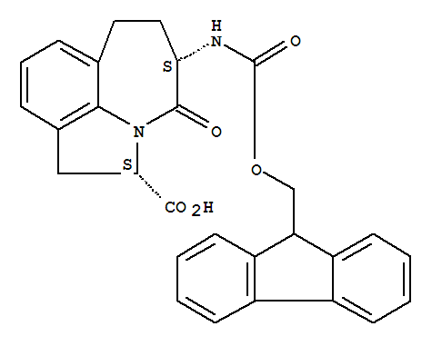 (2S,5S)-5-[[(9H-芴-9-基甲氧基)羰基]氨基]-1,2,4,5,6,7-六氢-4-氧代-氮杂卓并[3,2,1-hi]吲哚-2-羧酸结构式_204326-24-9结构式