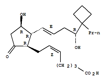 (5Z)-7-[(1R,2R,3R)-3-羟基-2-[(1E,4R)-4-羟基-4-(1-丙基环丁基)-1-丁烯-1-基]-5-氧代环戊基]-5-庚烯酸结构式_212310-16-2结构式
