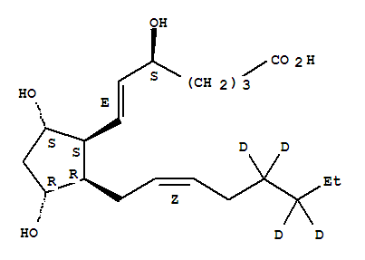 (5S,6e,8beta,9alpha,11alpha,14z)-5,9,11-trihydroxy(17,17,18,18-<sup>2</sup>h<sub>4</sub>)prosta-6,14-dien-1-oic acid Structure,214977-79-4Structure