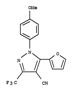 5-(2-呋喃)-1-(4-甲氧基苯基)-3-(三氟甲基)-1H-吡唑-4-甲腈结构式_218632-32-7结构式