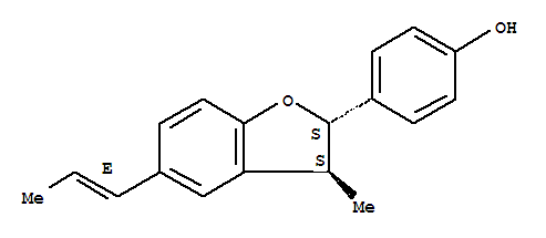 4-[(2S,3S)-2,3-二氢-3-甲基-5-(1E)-1-丙烯-1-基-2-苯并呋喃基]苯酚结构式_221666-27-9结构式