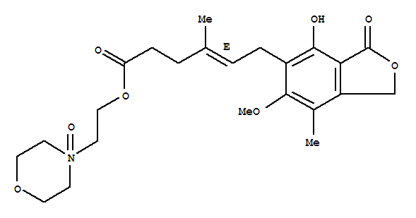 2-(4-氧代-4-吗啉基)乙基(4E)-6-(4-羟基-6-甲氧基-7-甲基-3-氧代-1,3-二氢-2-苯并呋喃-5-基)-4-甲基-4-己烯酸酯结构式_224052-51-1结构式