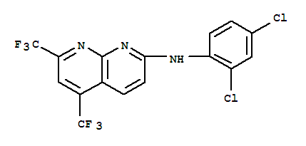 (9ci)-n-(2,4-二氯苯基)-5,7-双(三氟甲基)-1,8-萘啶-2-胺结构式_241488-38-0结构式
