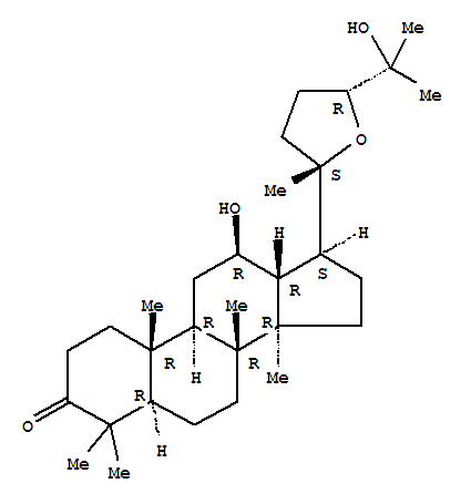 20S,24R-环氧基-达马树脂-12,25-二醇-3-酮结构式_25279-15-6结构式