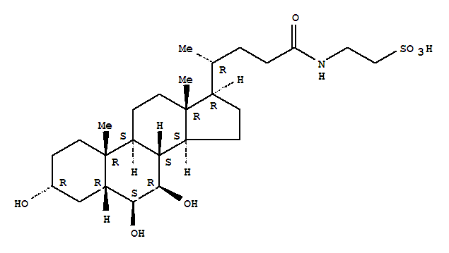 2-[[(4R)-4-[(3R,5R,6S,7R,10R,13R,17R)-3,6,7-三羟基-10,13-二甲基-2,3,4,5,6,7,8,9,11,12,14,15,16,17-十四氢-1H-环戊二烯并[a]菲-17-基]戊酰]氨基]乙烷磺酸结构式_25696-60-0结构式