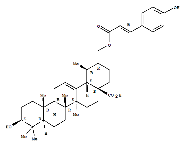 3BETA-羟基乌苏-30-对羟基肉桂酰基-12-烯-28-酸结构式_260393-05-3结构式