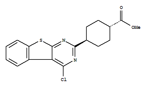 反式-4-(4-氯-[1]苯并噻吩并[2,3-d]-嘧啶-2-基)-环己烷羧酸甲酯结构式_266321-48-6结构式