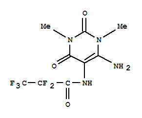 N-(6-氨基-1,2,3,4-四氢-1,3-二甲基-2,4-二氧代-5-嘧啶)-2,2,3,3,3-五氟-丙酰胺结构式_288391-11-7结构式