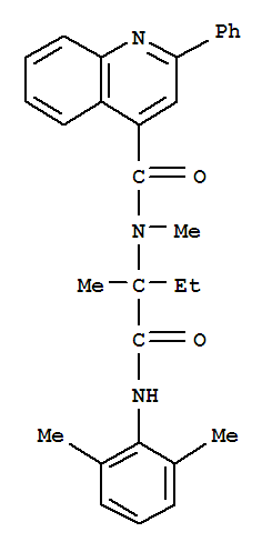 (9ci)-n-[1-[[(2,6-二甲基苯基)氨基]羰基]-1-甲基丙基]-n-甲基-2-苯基-4-喹啉羧酰胺结构式_294196-29-5结构式