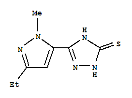 (9ci)-5-(3-乙基-1-甲基-1H-吡唑-5-基)-1,2-二氢-3H-1,2,4-噻唑-3-硫酮结构式_294846-24-5结构式
