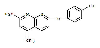 (9CI)-4-[[5,7-双(三氟甲基)-1,8-萘啶-2-基]氧基]-苯酚结构式_303996-31-8结构式