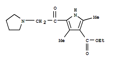 (9ci)-2,4-二甲基-5-(1-吡咯烷乙酰基)-1H-吡咯-3-羧酸乙酯结构式_304683-91-8结构式