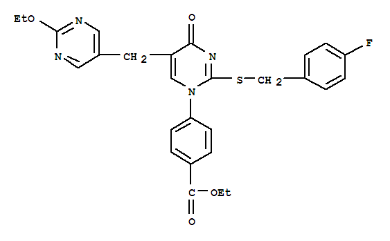 4-[5-[(2-乙氧基-5-嘧啶)甲基]-2-[[(4-氟苯基)甲基]硫代]-4-氧代-1(4H)-嘧啶]-苯甲酸乙酯结构式_306974-70-9结构式