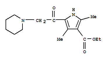 (9ci)-2,4-二甲基-5-(1-哌啶基乙酰基)-1H-吡咯-3-羧酸乙酯结构式_307341-05-5结构式