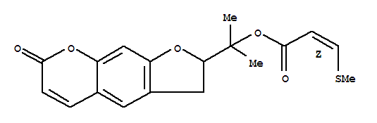 [Z,(-)]-3-(甲基硫代)丙酸 1-(2,3-二氢-7-氧代-7h-呋喃并[3,2-g][1]苯并吡喃-2-基)-1-甲基乙酯结构式_31002-17-2结构式