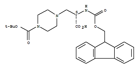 (S)-4-[2-羧基-2-(9h-芴-9-甲氧基羰基氨基)-乙基]-哌嗪-1-羧酸叔丁酯结构式_313052-20-9结构式