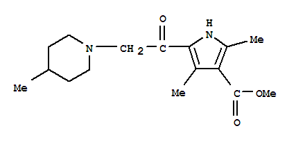 (9ci)-2,4-二甲基-5-[(4-甲基-1-哌啶基)乙酰基]-1H-吡咯-3-羧酸甲酯结构式_315708-27-1结构式