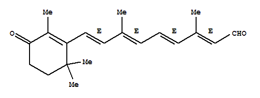 (2Z,4E,6Z,8E)-3,7-二甲基-9-(2,6,6-三甲基-3-氧代-1-环己烯基)壬-2,4,6,8-四烯醛结构式_33532-44-4结构式