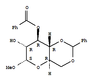 甲基-3-O-苯甲酰基-4,6-O-亚苄基-Alpha-D-吡喃葡萄糖苷结构式_33535-04-5结构式