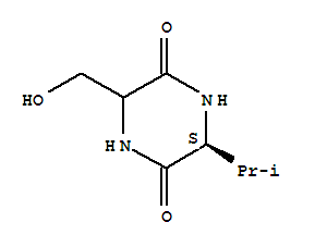 (6S)-(9Ci)-3-(羟基甲基)-6-(1-甲基乙基)-2,5-哌嗪二酮结构式_342416-69-7结构式