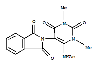 N-[5-(1,3-二氢-1,3-二氧代-2H-异吲哚-2-基)-1,2,3,6-四氢-1,3-二甲基-2,6-二氧代-4-嘧啶]-乙酰胺结构式_34576-19-7结构式