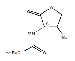 [(3S)-4-甲基-2-氧代四氢-3-呋喃基](2-甲基-2-丙基)氨基甲酸结构式_364750-78-7结构式