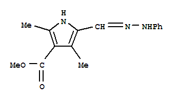 (9Ci)-2,4-二甲基-5-[(苯基亚肼基)甲基]-1H-吡咯-3-羧酸甲酯结构式_370873-01-1结构式
