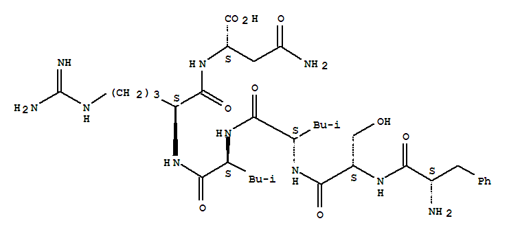 L-苯丙氨酰-L-丝氨酰-L-亮氨酰-L-亮氨酰-L-精氨酰-L-天冬氨酰胺结构式_374898-11-0结构式