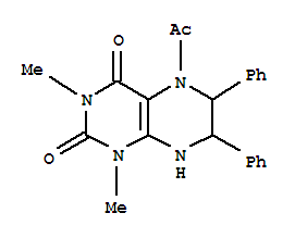 5-乙酰基-5,6,7,8-四氢-1,3-二甲基-6,7-二苯基-2,4(1H,3H)-蝶啶二酮结构式_37921-34-9结构式