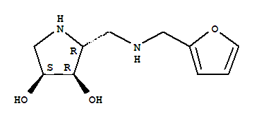 (2R,3R,4S)-(9Ci)-2-[[(2-呋喃甲基)氨基]甲基]-3,4-吡咯烷二醇结构式_388076-93-5结构式