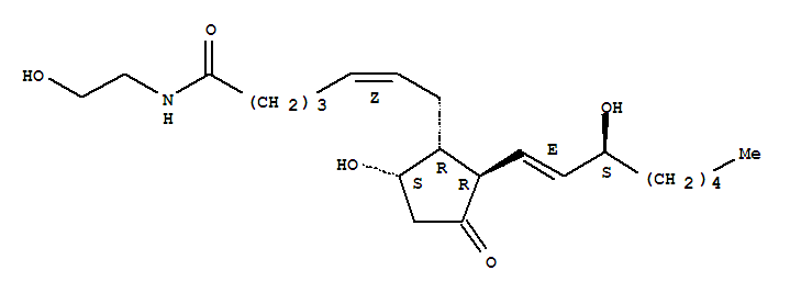 (5Z,8Xi,13E)-9,15-二羟基-N-(2-羟基乙基)-11-氧代前列腺-5,13-二烯-1-酰胺结构式_398138-28-8结构式