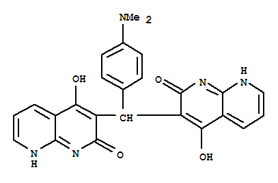 (9ci)-3,3-[[4-(二甲基氨基)苯基]亚甲基]双[4-羟基-1,8-萘啶-2(1h)-酮结构式_401938-43-0结构式