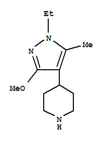 (9CI)-4-(1-乙基-3-甲氧基-5-甲基-1H-吡唑-4-基)-哌啶结构式_419571-78-1结构式