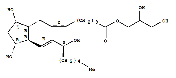 (5Z,9alpha,11alpha,13E,15S)-9,11,15-三羟基-前列腺-5,13-二烯-1-酸 2,3-二羟基丙基酯结构式_43042-79-1结构式