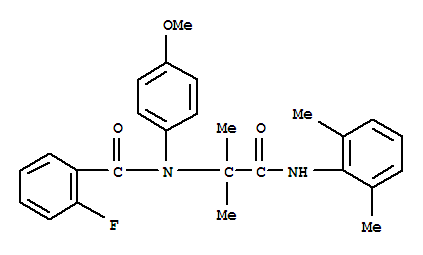 (9ci)-n-[2-[(2,6-二甲基苯基)氨基]-1,1-二甲基-2-氧代乙基]-2-氟-n-(4-甲氧基苯基)-苯甲酰胺结构式_443904-21-0结构式