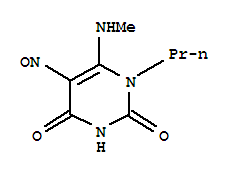 (9ci)-6-(甲基氨基)-5-亚硝基-1-丙基-2,4(1H,3h)-嘧啶二酮结构式_445481-74-3结构式